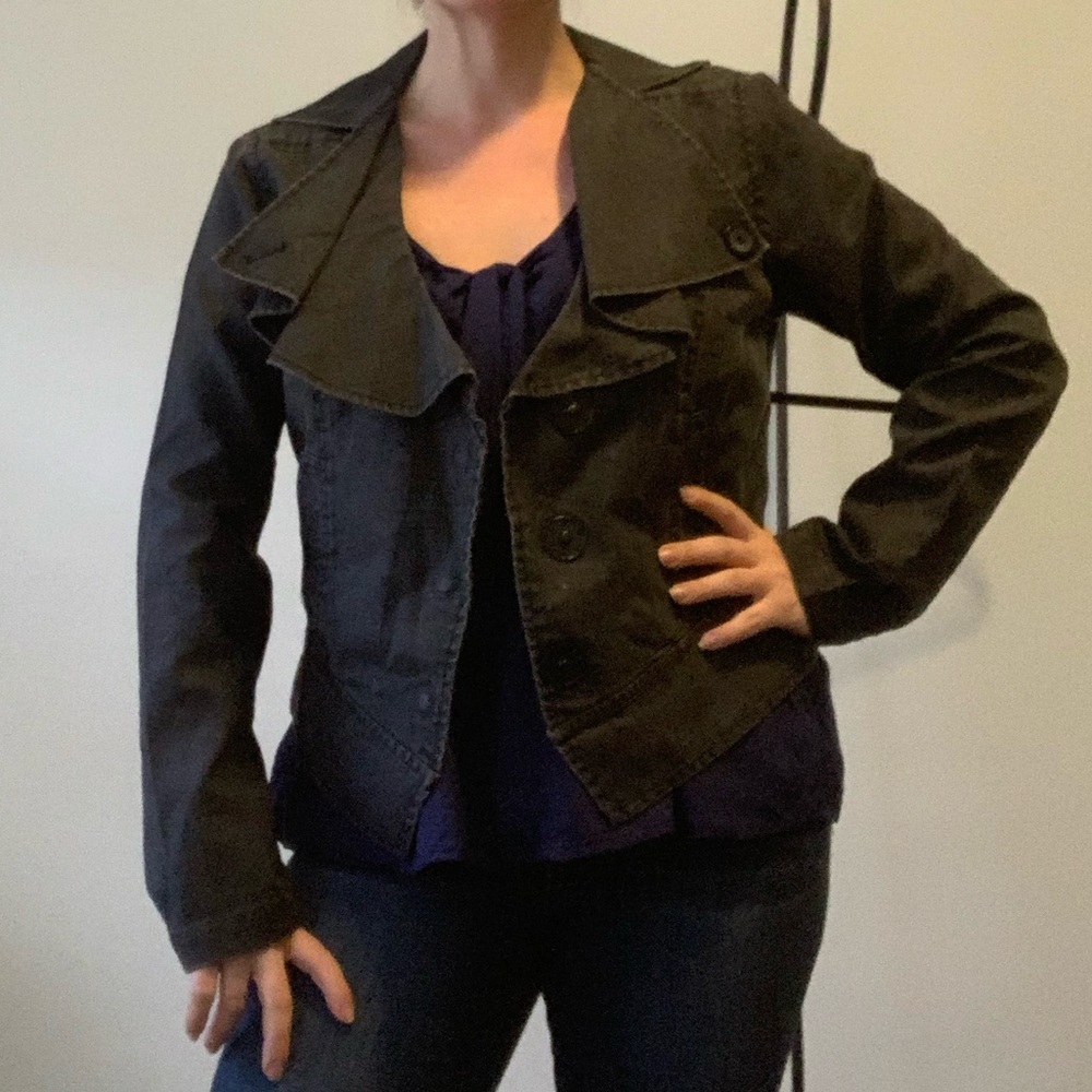 CAbi waxed Linen jacket Size M